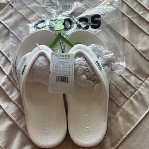 Crocs White Bayaband Flip-Flop Sandals